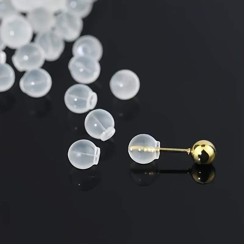 Diy Electronics Components - 100PCS Soft Transparent Silicone Earring Backs,