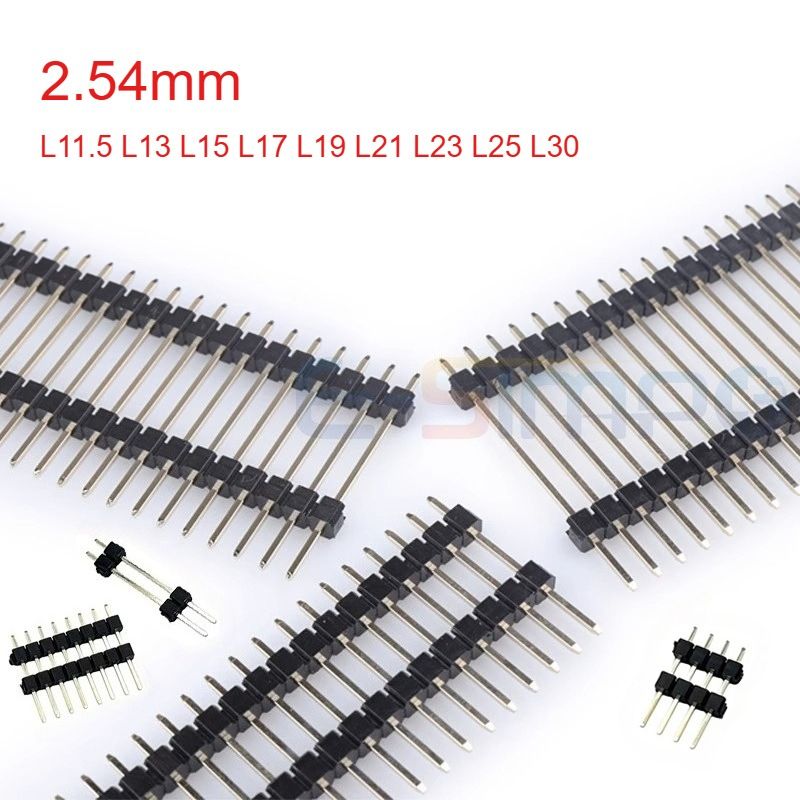 Male Female Header Pin - 50pcs 2.54mm Gold Single Row Double
