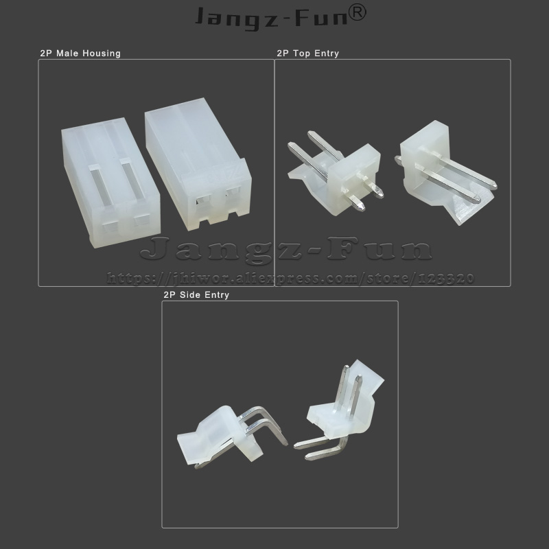 Male Female Header Pin - 50pcs 2P CH 3.96 Plug 3.96mm