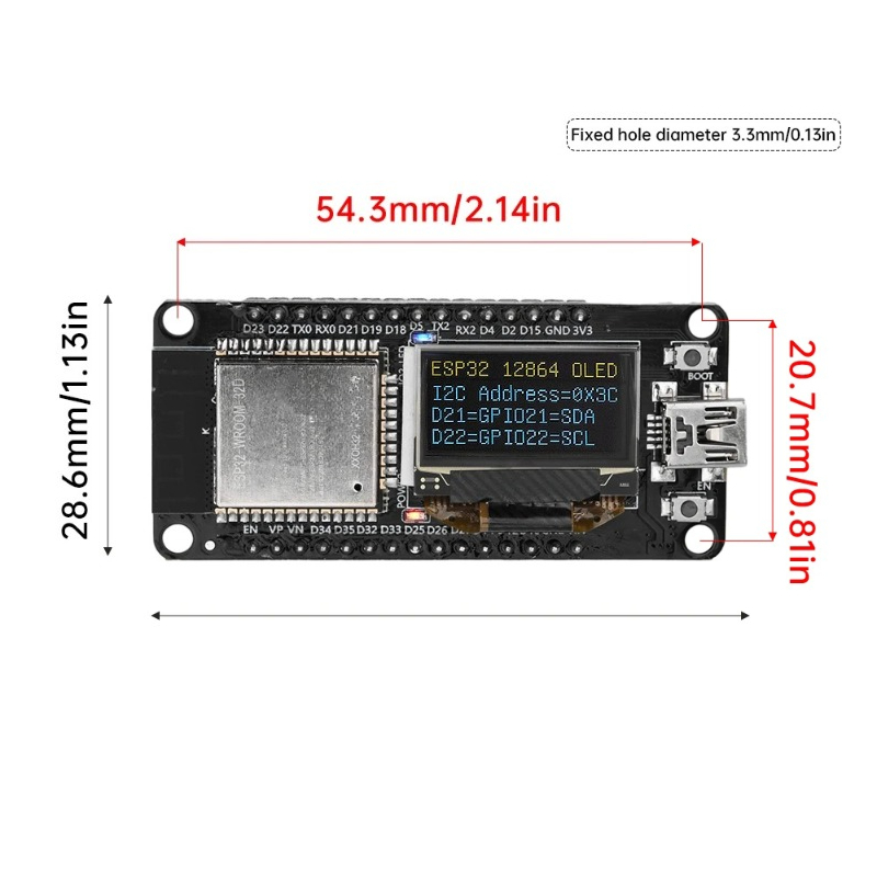 ESP32 ESP-WROOM-32D WIFI Devel - Oled Display Module ulasan dan harga