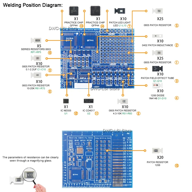 SMD/SMT Components Soldering P - Diy Electronics Kits For Kids ulasan dan harga