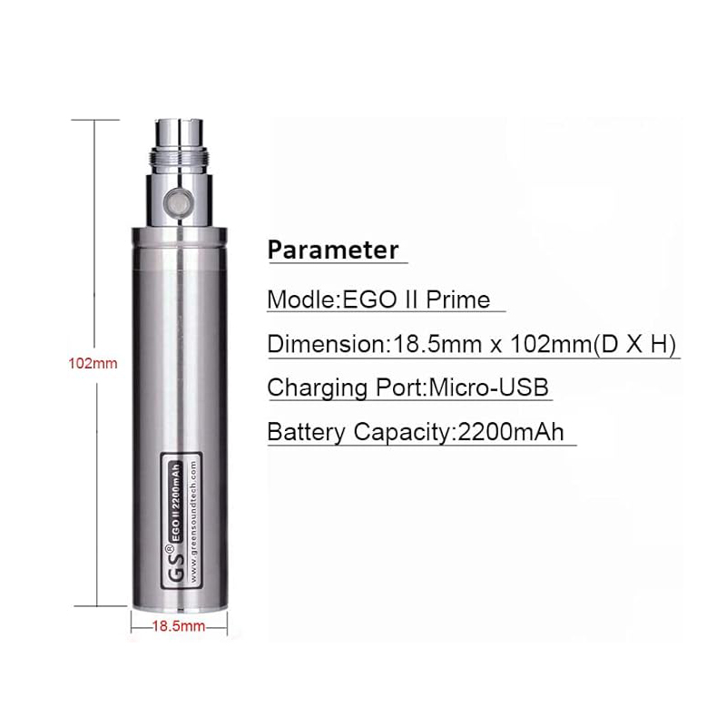 GS eGo II Prime Passthrough 22 - Diy Vape Electronics ulasan dan harga