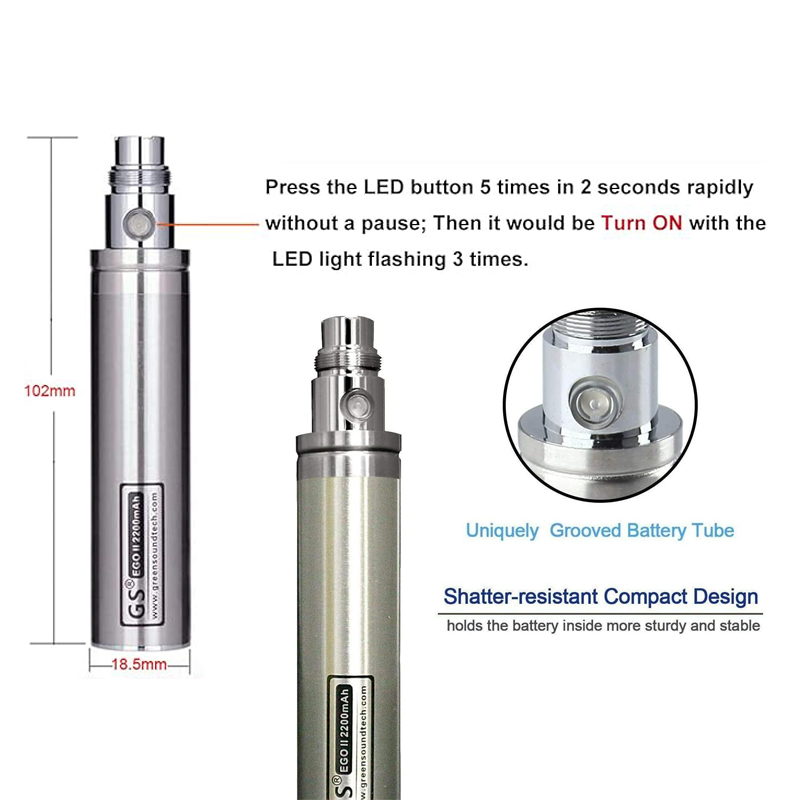 GS eGo II Prime Passthrough 22 - Diy Vape Electronics ulasan dan harga