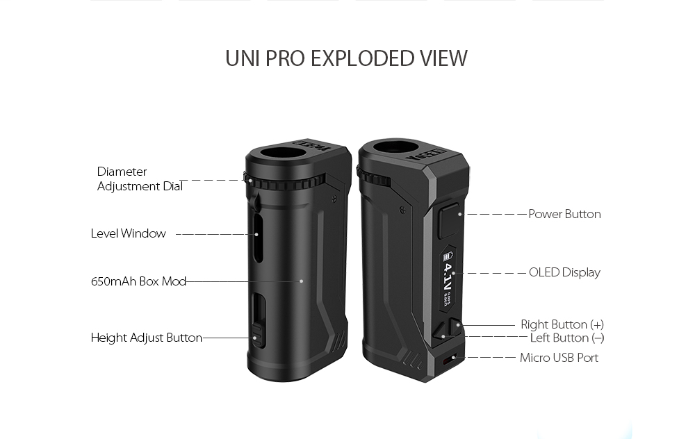 Origin Yocan Uni Pro Battery 6 - Diy Vape Electronics ulasan dan harga