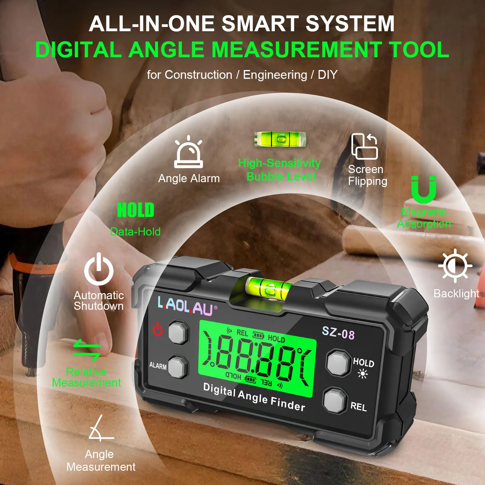 Digital Angle Gauge With Level - Diy Electronics Storage ulasan dan harga