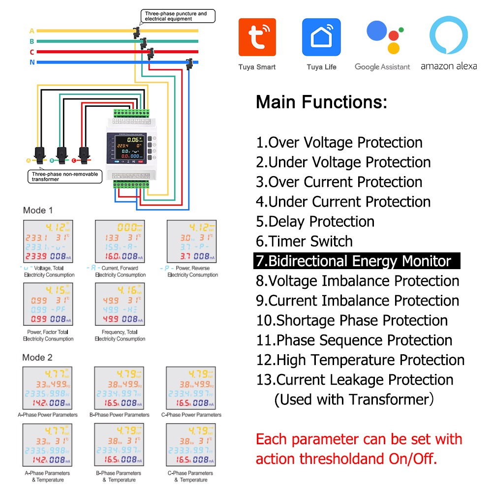 Tuya WiFi Smart Energy Meter B - Diy Electronics Store ulasan dan harga