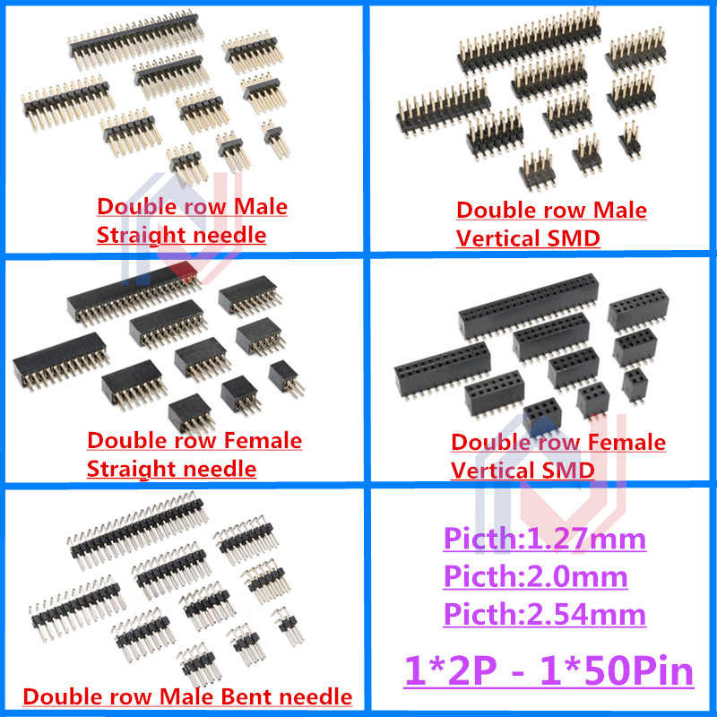 10Pcs 1.27mm 2.0mm 2.54mm Pitc - Male Female Header Pin ulasan dan harga