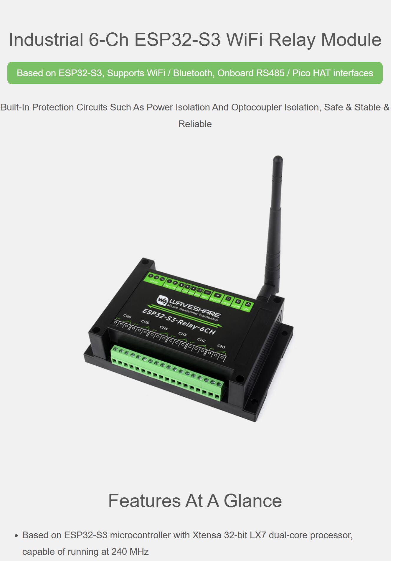 Industrial 6 relay Channel ESP - Esp32 Wifi Bluetooth ulasan dan harga